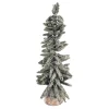 Clearance Christmas Forever TREE FLOCKED/ SNOWY PINE 16″ W/ WOODEN BASE
