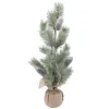 Sale Christmas Forever TREE FROSTED NEEDLE PINE 25″ W/ PINE CONES & BURLAP BASE