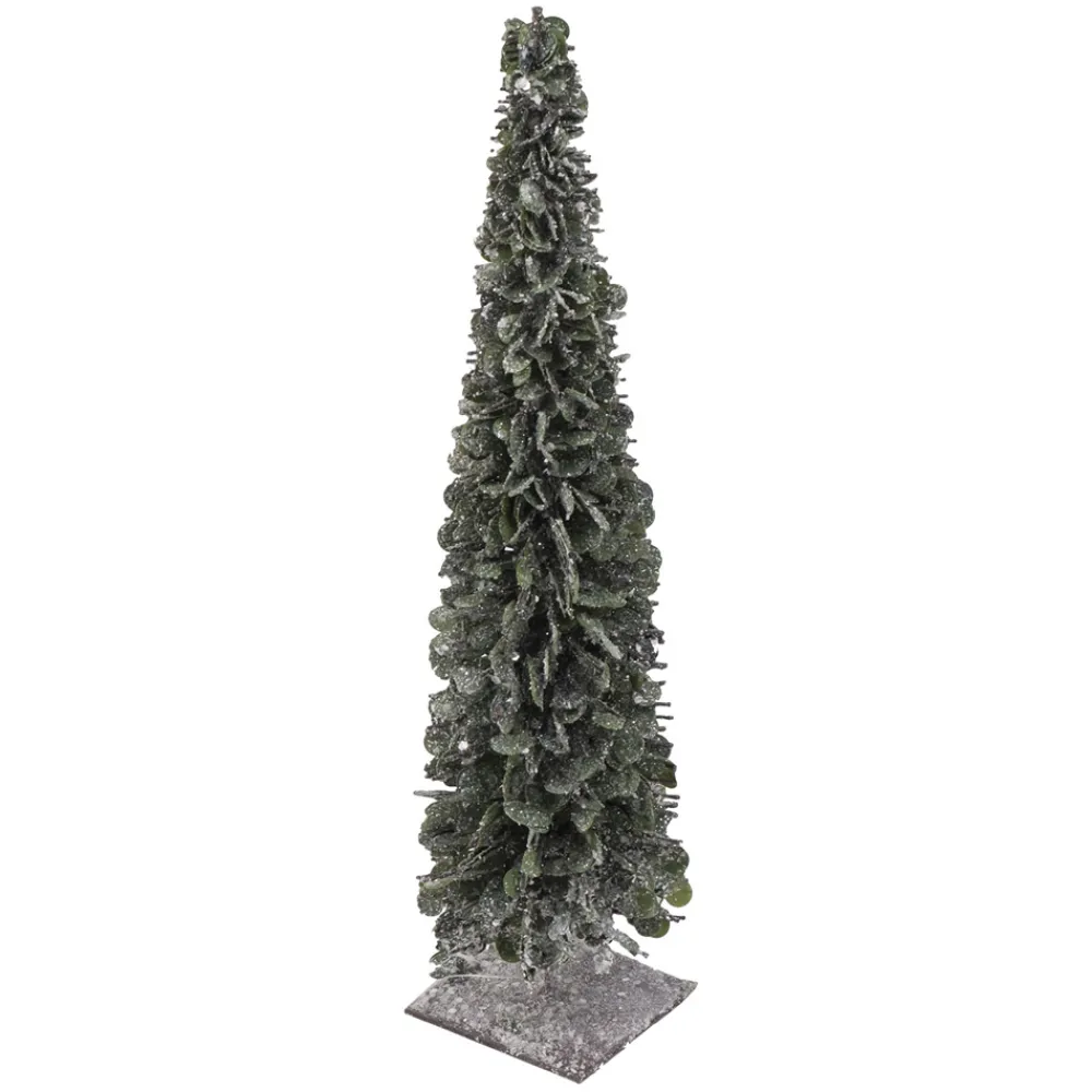 Online Christmas Forever TREE MINI LEAVES FROSTED 12″ W/ METAL BASE