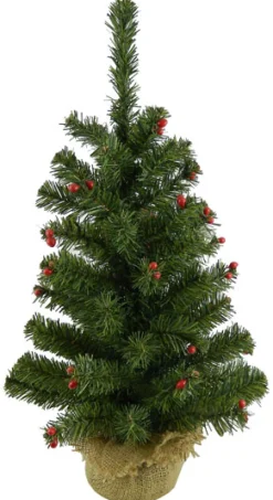 Sale Christmas Forever TREE NAT. PINE 24″ /67T CDN PINE W/RED BERRY W/ BURLAP BASE 2