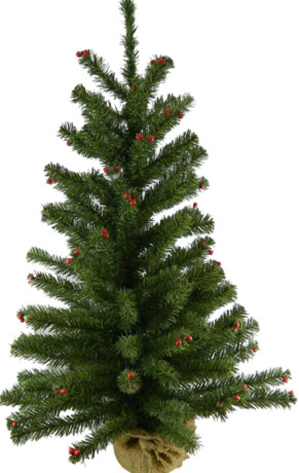 Hot Christmas Forever TREE NAT. PINE 36″ /121T CDN PINE W/RED BERRY W/ BURLAP BASE