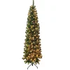 Online Christmas Forever TREE PENCIL PINE 5′ 330 TIPS 180 LED WARM WHITE LIGHTS GREEN PVC