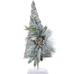 Hot Christmas Forever TREE RATTAN 29.5″ FROSTED W/ MIXED PINE, PINE CONES & BERRIES