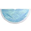 New Christmas Forever TREE SKIRT 48″ BLUE- ICE ORGANZA W/ FUR TRIM