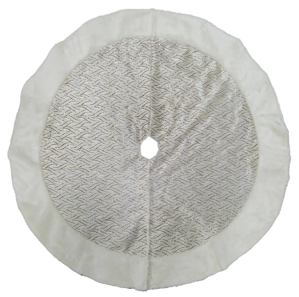 Hot Christmas Forever TREE SKIRT 48″ IVORY/GOLD