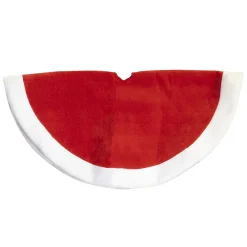 Online Christmas Forever TREE SKIRT 20″ MINI RED VELVET W/ FLEECE BORDER