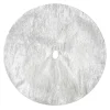Christmas Forever TREE SKIRT 20″ MINI SILVER CRINKLE METALLIC