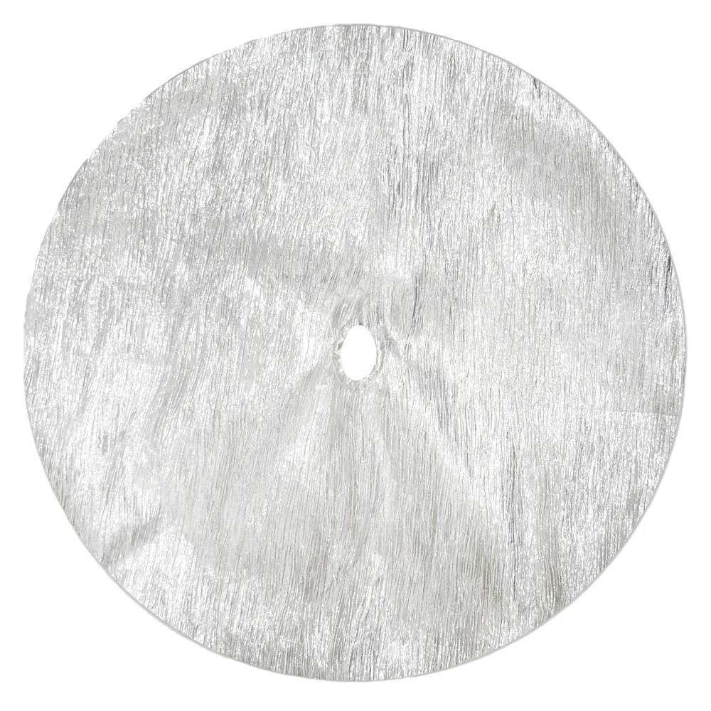 Christmas Forever TREE SKIRT 20″ MINI SILVER CRINKLE METALLIC