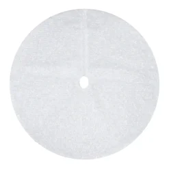 Best Christmas Forever TREE SKIRT 20″ MINI WHITE IRIDESCENT CURLY FAUX FUR