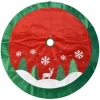 Hot Christmas Forever TREE SKIRT 48″ RED/ GREEN VELVET W/ METALLIC REINDEER AND TREE APPLIQUE