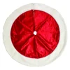 Best Christmas Forever TREE SKIRT 46″ RED VELVET W/ FAUX FUR BORDER