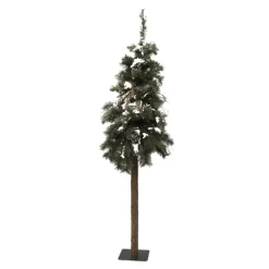 Clearance Christmas Forever TREE SNOWY ALPINE 5′ 108T MIXED NEEDLES W/ PINE CONES & BIRDHOUSE