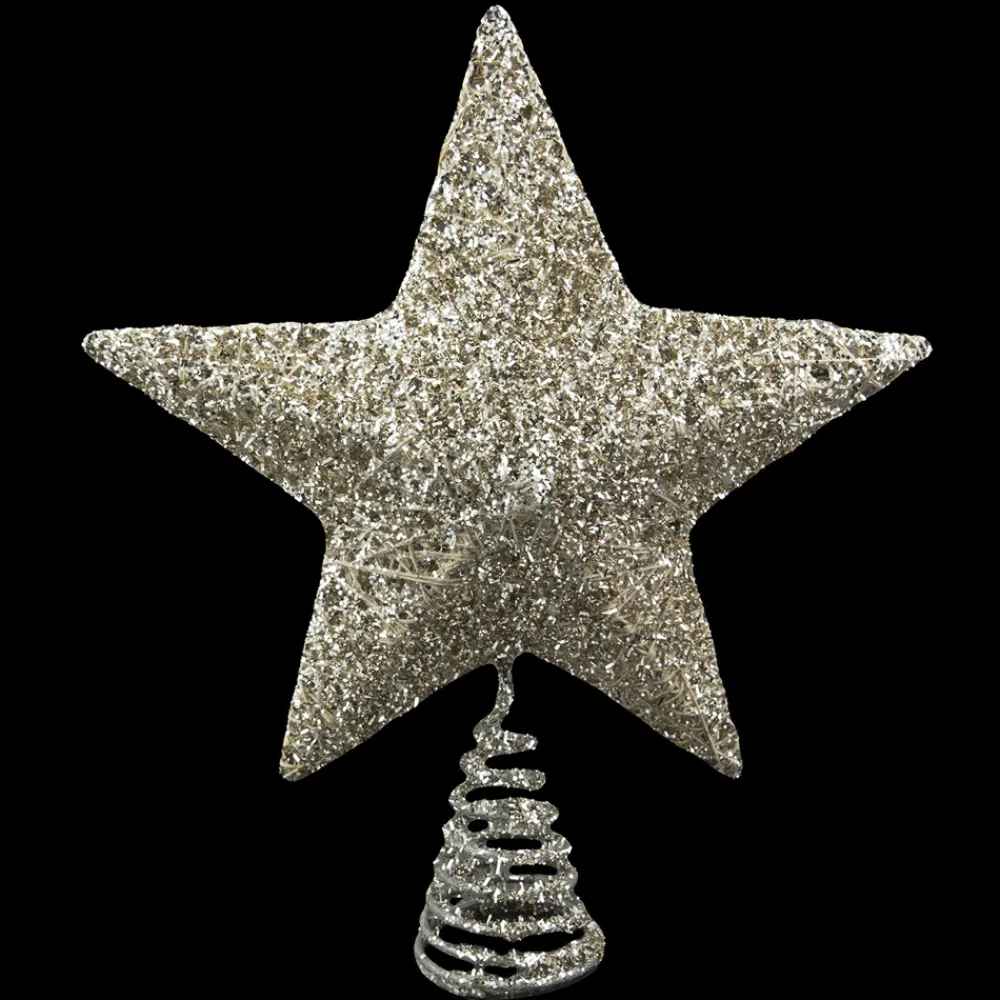 Christmas Forever TREE TOP STAR CHAMPAGNE GLITTER 12″