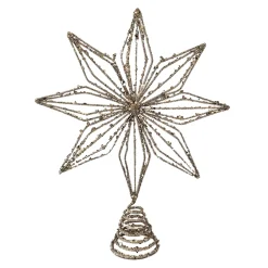 Clearance Christmas Forever TREE TOP STAR GOLD GLITTER 10”