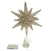 Clearance Christmas Forever TREE TOP STAR GOLD GLITTER 10″x14″ 3D W/ LED LIGHTS B/O