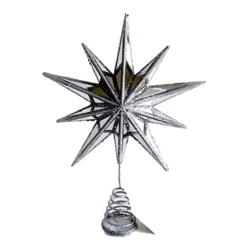 Christmas Forever TREE TOP STAR SILVER 12″ HALF CONVEX MIRROR WITH GLITTER
