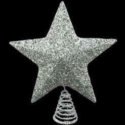 Outlet Christmas Forever TREE TOP STAR SILVER GLITTER 12″