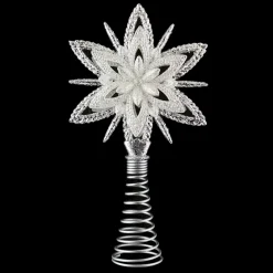 Online Christmas Forever TREE TOP STAR SILVER GLITTER 7.5″ W/ BRIGHT SILVER GLITTER 3D