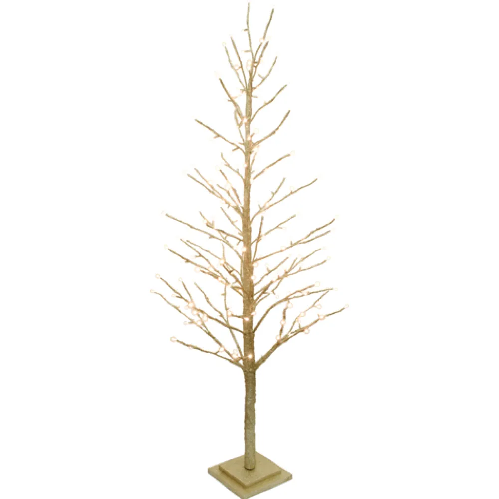 Clearance Christmas Forever TWIG TREE GOLD 59″ 186 LED WARM WHITE LIGHTS 120V CHAMP. GLTR