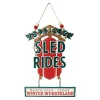 Sale Christmas Forever WALL DECOR METAL 10″x14″ – “SLED RIDES”