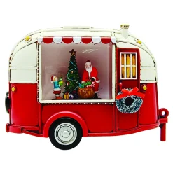 Online Christmas Forever WATER GLOBE CAMPER VAN W SPINNER WITH SANTA & CHILD IN SWIRL GLITTER LED 6.75″