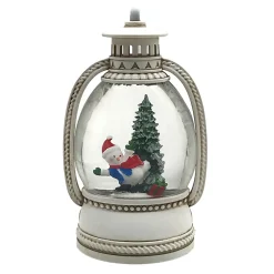 Discount Christmas Forever WATER GLOBE ICE SKATING SNOWMAN 5″ W/ GLITTER, LED, B/O