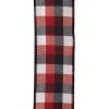 Best Christmas Forever WIRED RIBBON 2.5″X10 YDS BLACK/ WHITE/ RED CHECK