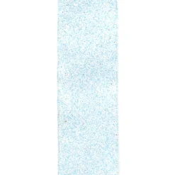 Christmas Forever WIRED RIBBON 2.5″X10 YDS BLUE W/ WHITE ICE GLTR