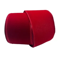 Hot Christmas Forever WIRED RIBBON 4″x10 YDS. BURGUNDY VELVET