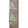 New Christmas Forever WIRED RIBBON 2.5″x10 YDS. CHAMPANGE W/ GLITTER