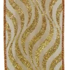 Discount Christmas Forever WIRED RIBBON 2.5″X10 YDS COPPER/ GOLD W/ WAVE STRIPE / GLITTER