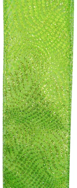 Outlet Christmas Forever WIRED RIBBON 2.5″X10 YDS GREEN (CHARTREUSE) W/SWIRL PATTERN