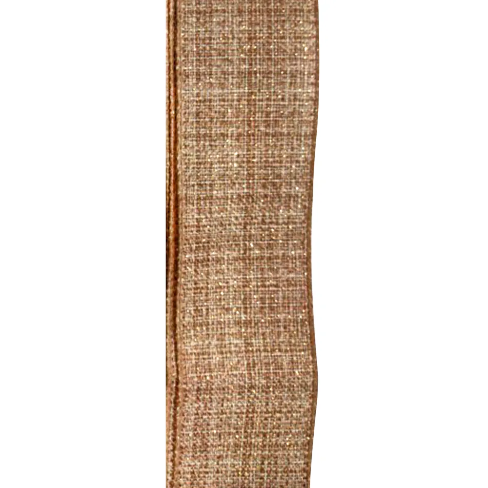 Discount Christmas Forever WIRED RIBBON 2.5″x10 YDS. NATURAL/WHITE W/ FAUX BURLAP