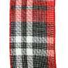 Clearance Christmas Forever WIRED RIBBON 2.5″X10 YDS RED/ BLACK/ WHITE PLAID