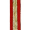 Christmas Forever WIRED RIBBON 2.5″X10 YDS RED VELVET W/ GOLD MESH