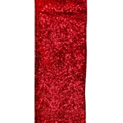 New Christmas Forever WIRED RIBBON 2.5″x10 YDS. RED W/ GLITTER