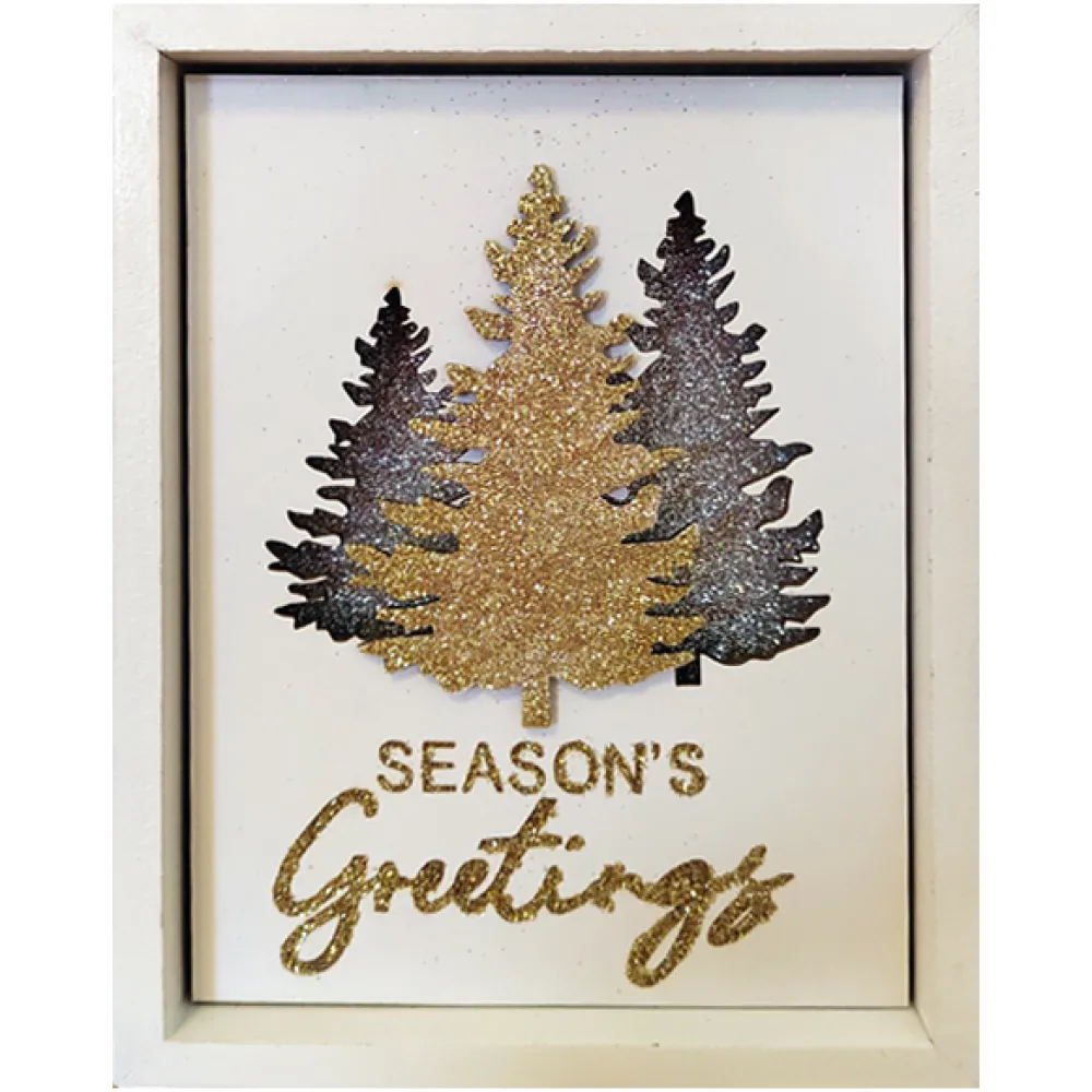 Online Christmas Forever WOODEN FRAME DECOR 8″X6″ WHITE TREE DESIGN