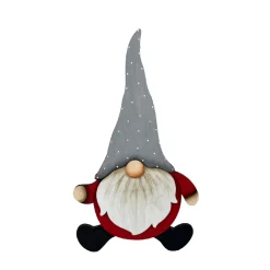 Discount Christmas Forever WOODEN GNOME 14″ GRAY HAT EASEL BACK