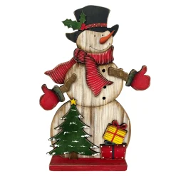 Online Christmas Forever WOODEN SNOWMAN STAND 12.5″ W/TREE AND PRESENTS