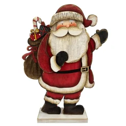 Sale Christmas Forever WOODEN TRADITIONAL SANTA STAND 12.5″ CARRYING GIFT