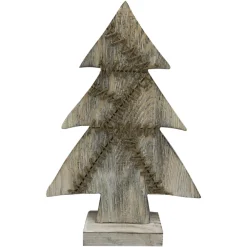 Best Christmas Forever WOODEN TREE BIRCH LOOK TABLE TOP 13″ NAT. W/ STITCH PATTERN