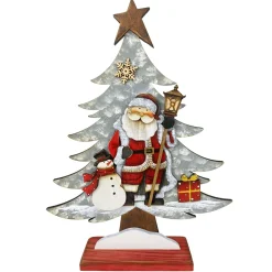 Discount Christmas Forever WOODEN TREE W/SANTA 11″X15″