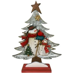 Online Christmas Forever WOODEN TREE 11″X15″ W/ SNOWMAN