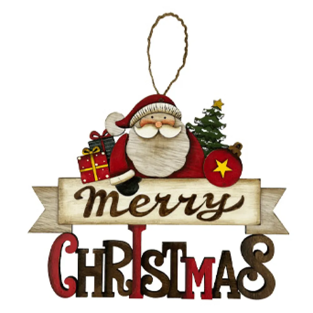 Sale Christmas Forever WOODEN WALL DECOR SANTA 9.5″ W/’MERRY CHRISTMAS”