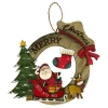 Sale Christmas Forever WOODEN WREATH SANTA SCENE WALL DECOR 11″ W/”MERRY CHRISTMAS”