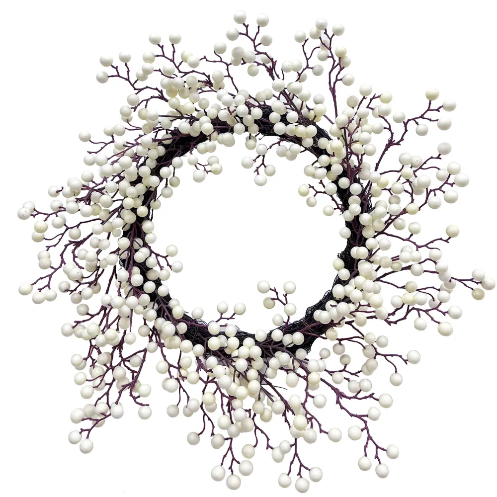 Online Christmas Forever WREATH BERRY 22″ MATT WHITE