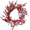 Best Christmas Forever WREATH BERRY 24″ RED MIXED BERRY FROSTED