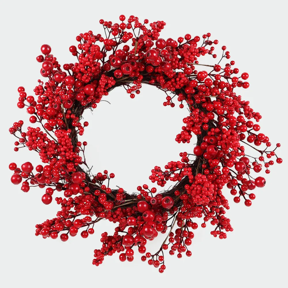 Christmas Forever WREATH BERRY 24″ RED MIXED BERRIES