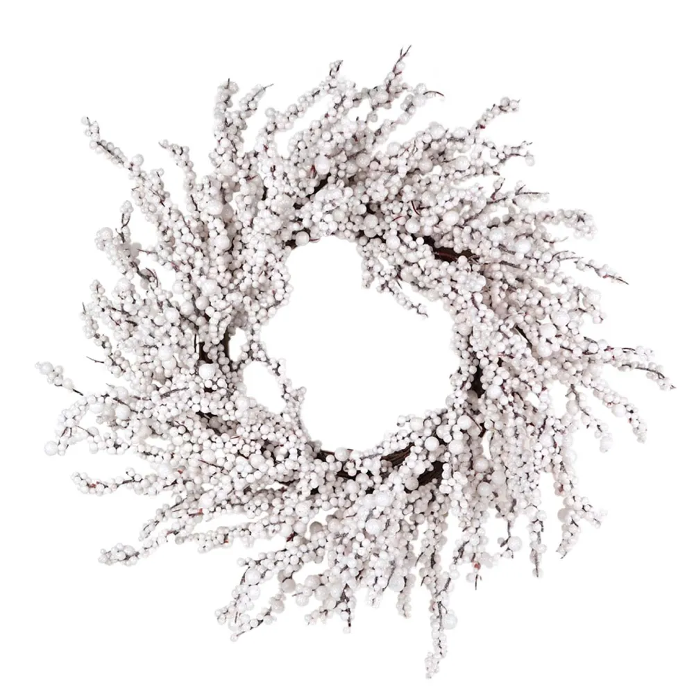 Clearance Christmas Forever WREATH BERRY 20″ WHITE SNOW BERRY