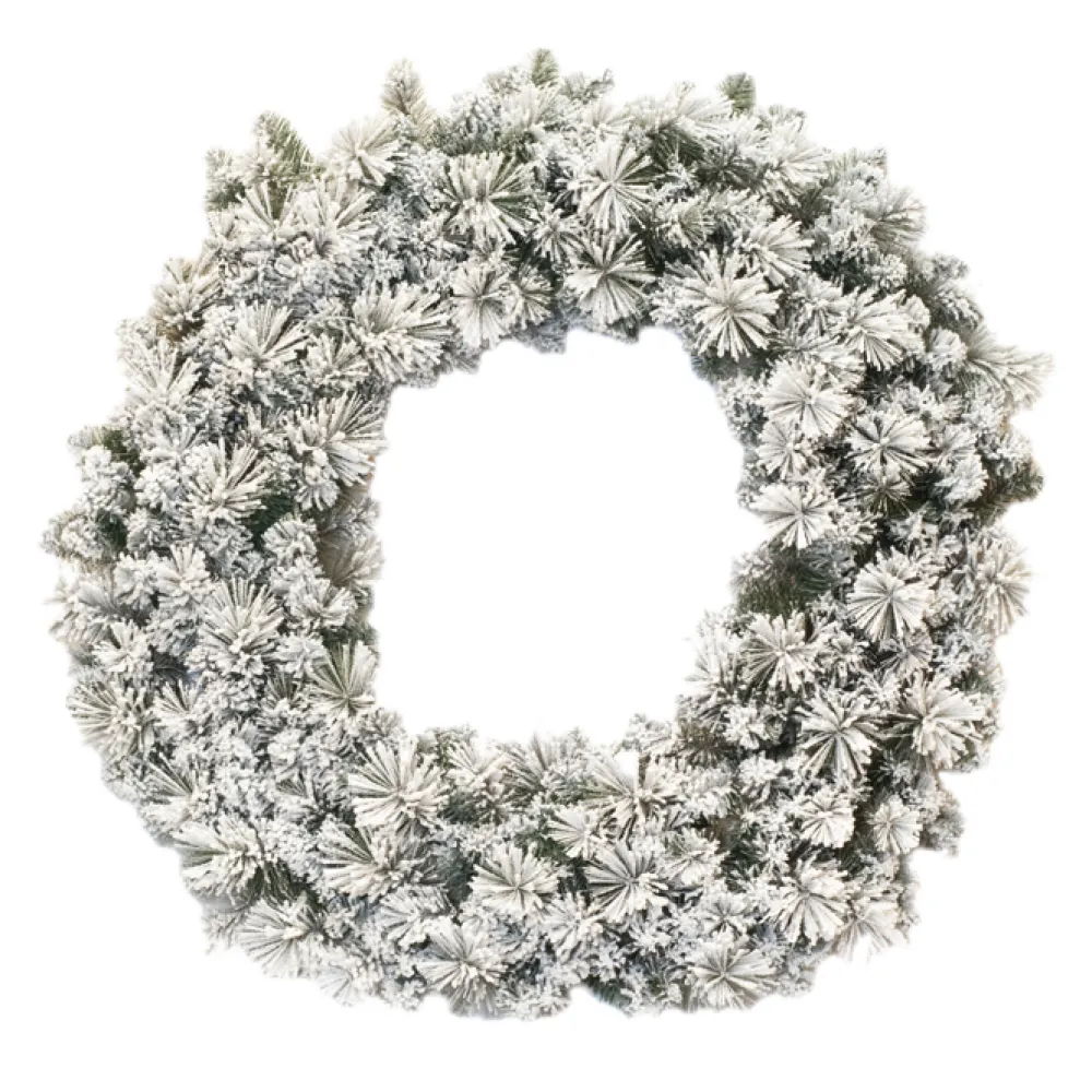 Hot Christmas Forever WREATH FLOCKED MIXED NEEDLE PINE 48″ X 340 TIPS HEAVY FLOCKING